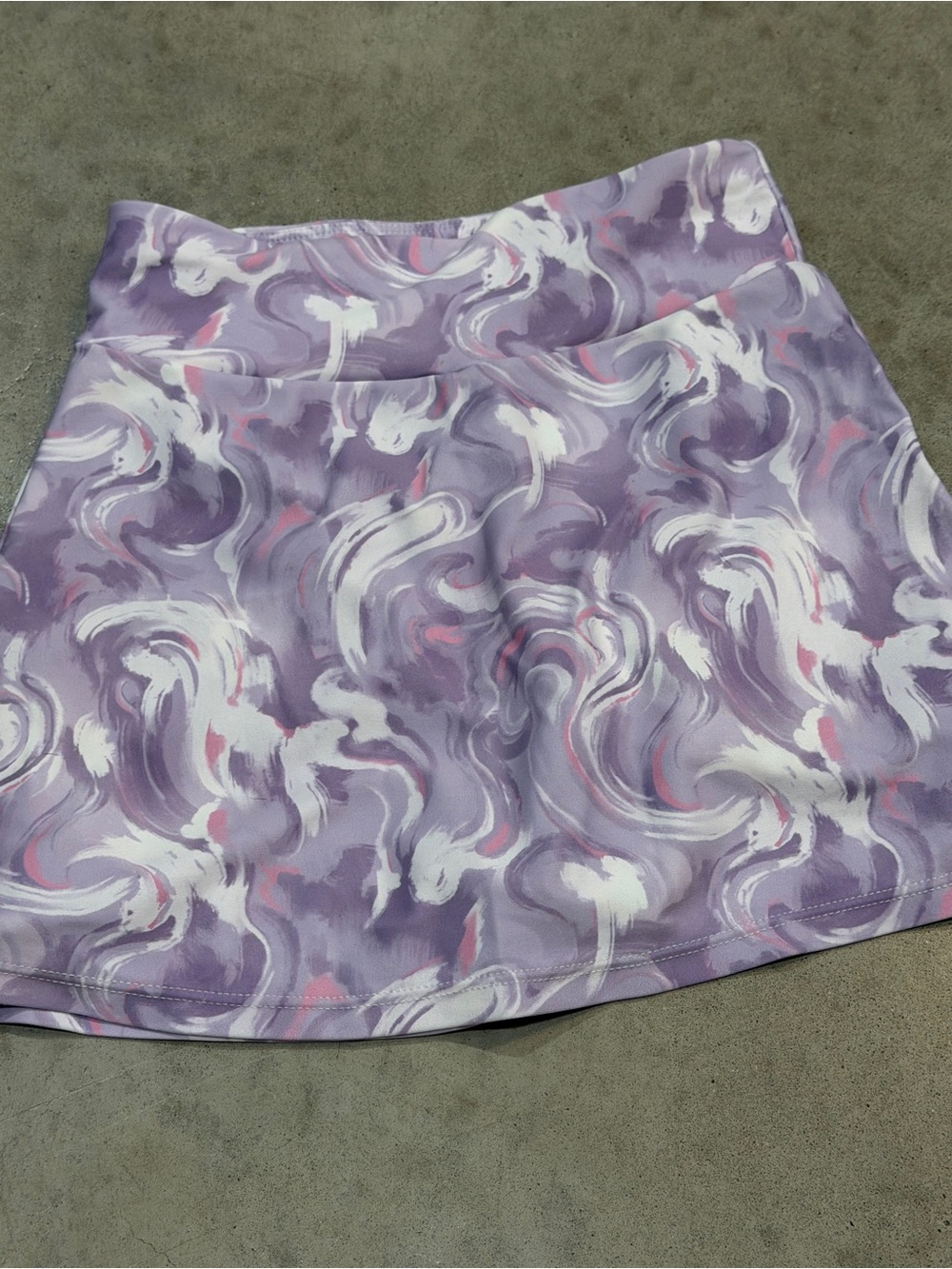Lavender Swirl Print A-Line Skirt